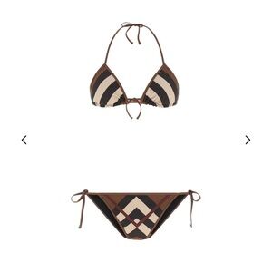 Burberry Brown and Black Geometric Bikini